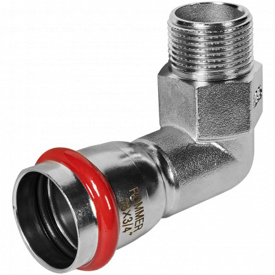 ROMMER RSS-0010-002834 ROMMER Угольник-переходник-НР, 28х3/4, из нержавеющей стали прессовой