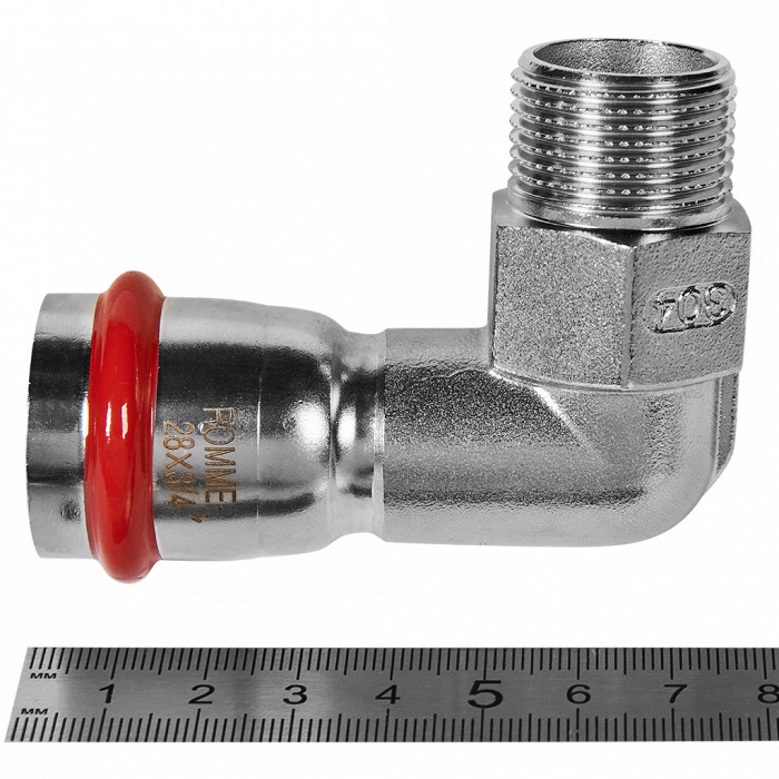 ROMMER RSS-0010-002834 ROMMER Угольник-переходник-НР, 28х3/4, из нержавеющей стали прессовой