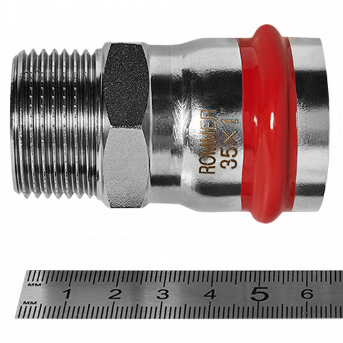 ROMMER RSS-0021-000351 ROMMER Переходник-НР, 35х1, из нержавеющей стали прессовой