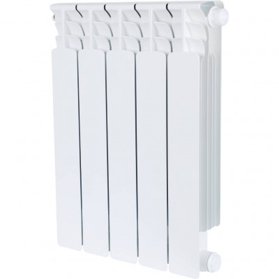 Биметаллический радиатор STOUT Space 500, 5 секций, нижнее правое подключение, белый
