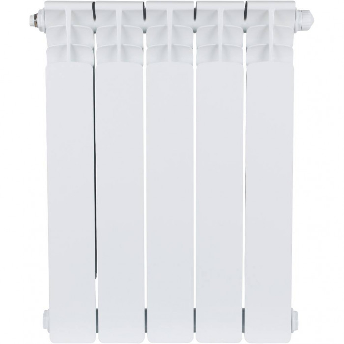 Биметаллический радиатор STOUT Space 500, 5 секций, нижнее правое подключение, белый