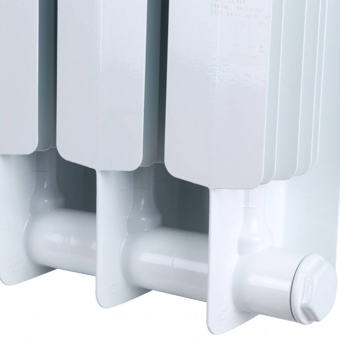 Биметаллический радиатор STOUT Space 500, 5 секций, нижнее правое подключение, белый