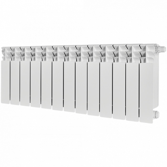 Биметаллический радиатор STOUT TITAN VENTIL 350, 13 секций, нижнее правое подключение, белый