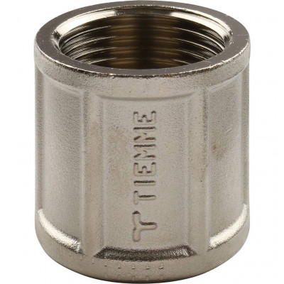 Муфта TIEMME ВВ никелированная 1х1 для стальных труб резьбовой