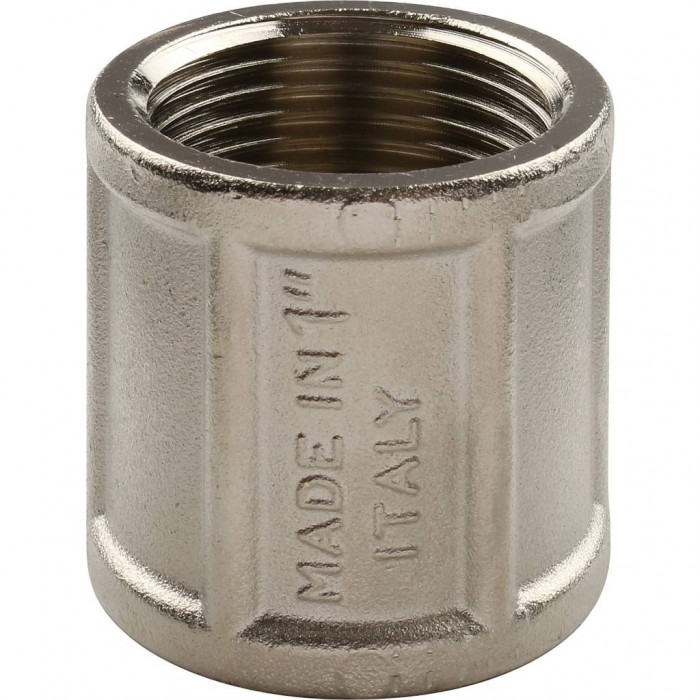 Муфта TIEMME ВВ никелированная 1х1 для стальных труб резьбовой