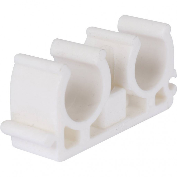 Kalde d=16 Двойное крепление для полипропиленовых труб под сварку (цвет белый)