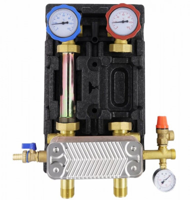 Насосная группа ROMMER RDG-1038 с теплообменником 18 пластин, без насоса в теплоизоляции RDG-1038-182501