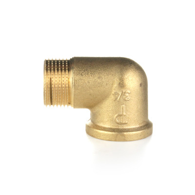 Угольник 90° равнопроходной, НВ 3/4&quot;, латунь