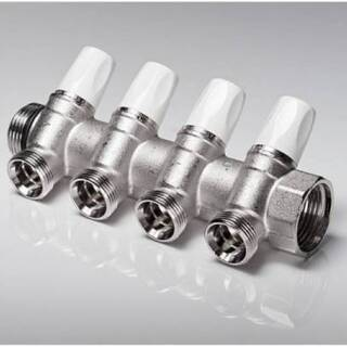 Rehau Коллектор регулир. универс.1”, отводы ¾, Евроконус, 4 отвод