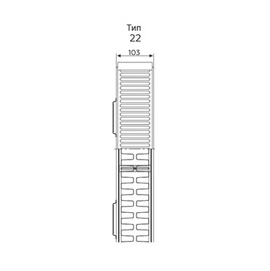 Стальной панельный радиатор ROMMER Compact 22/500/800