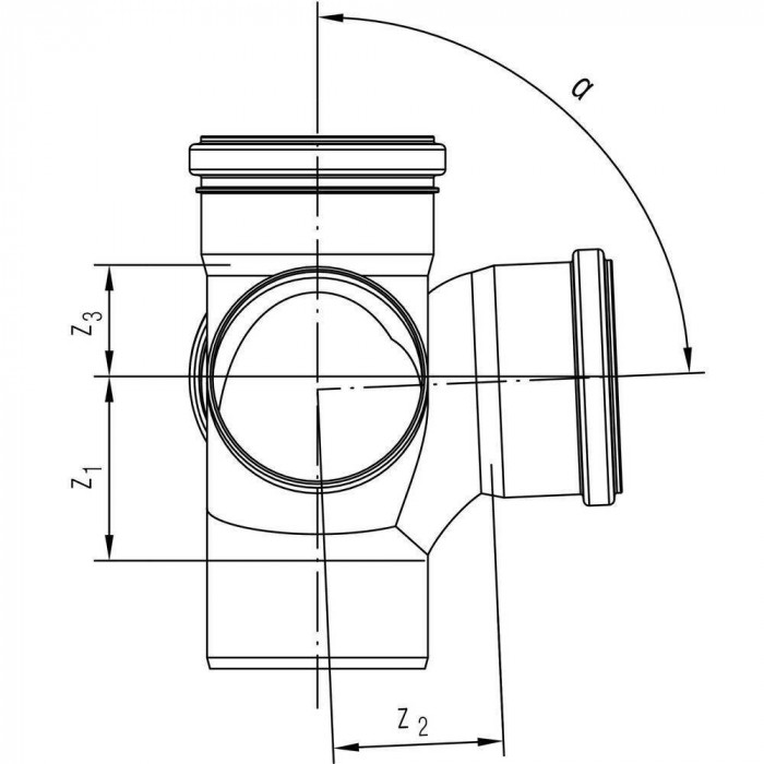 Крестовина REHAU двухплоскостная 90/90/90/87° max flow (гидравлически оптимизированный радиус) (11237241003)