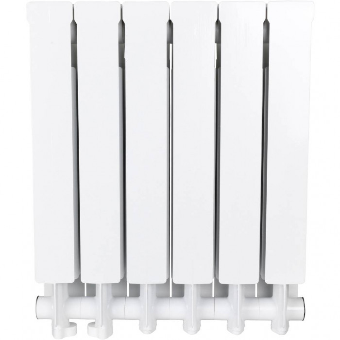 Алюминиевый радиатор Global VOX- R 500, 6 секций, нижнее правое подключение, белый