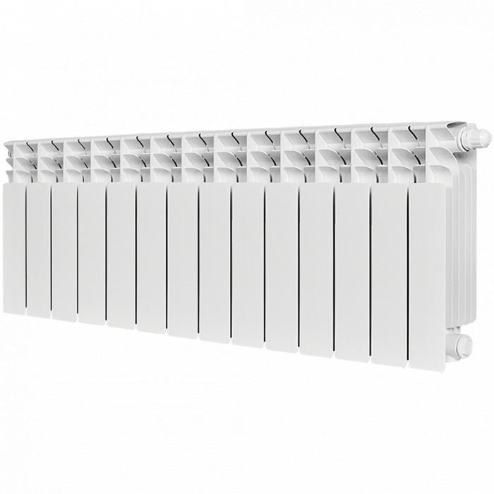 Биметаллический радиатор STOUT TITAN VENTIL 350, 14 секций, нижнее правое подключение, белый