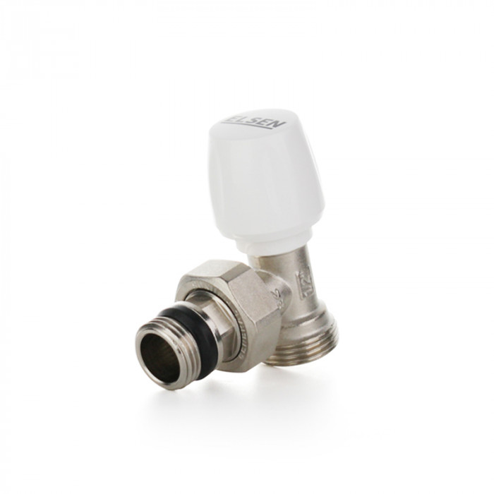 Вентиль ручной угловой, НН 1/2"×3/4" евроконус, с уплотнением O-RING