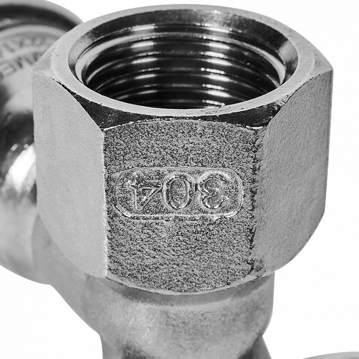 ROMMER RSS-0011-002212 ROMMER Угольник настенный с креплением-ВР, 22х1/2, из нержавеющей стали прессовой