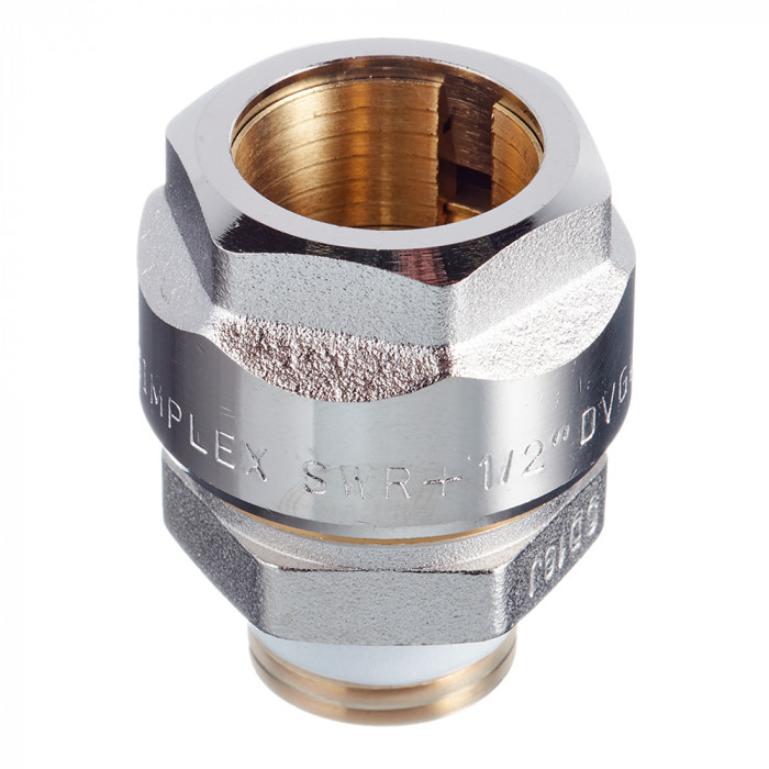 Фитинг резьбовой латунный Plus для стальных труб 1/2" х G 1/2" M, DVGW