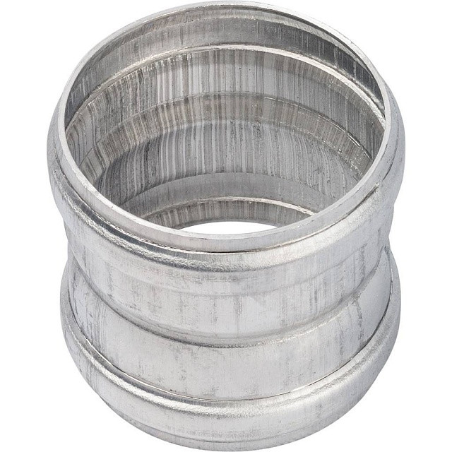 STOUT   Элемент дымохода  для соединеия труб  DN60/100, м/м соед. муфта с уплотнен,хомут с муфтой EPDM в комплекте.(с лого.)