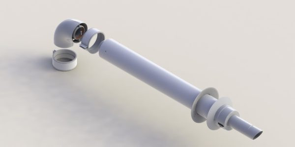 Комплект алюминиевого дымохода Rinnai 60/100 (антилед) (арт.498900059) европейского типа