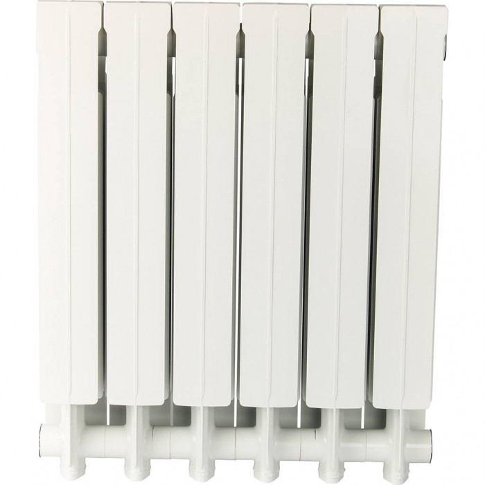 Алюминиевый радиатор Global VOX- R 500, 6 секций, боковое подключение, белый
