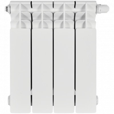 Биметаллический радиатор STOUT TITAN VENTIL 350, 4 секций, нижнее правое подключение, белый