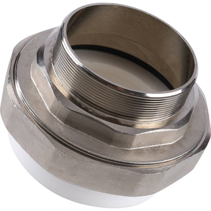 Муфта разъемная Kalde с наружной резьбой 110x4 для полипропиленовых труб под сварку (цвет белый)