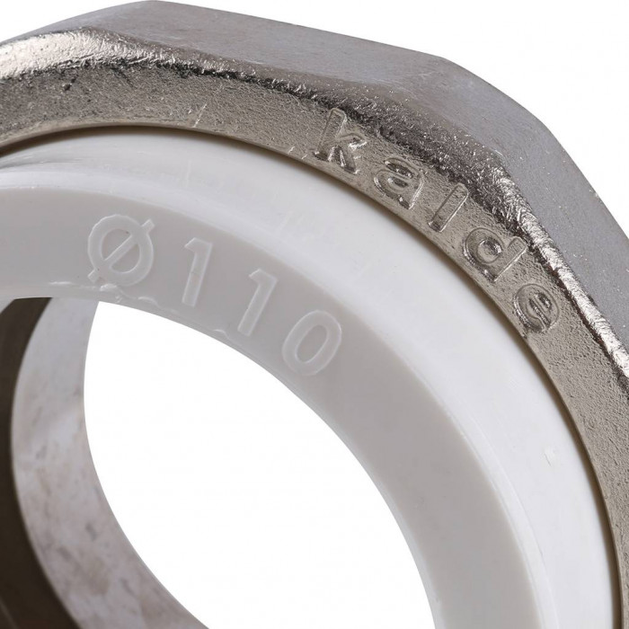 Муфта разъемная Kalde с наружной резьбой 110x4 для полипропиленовых труб под сварку (цвет белый)