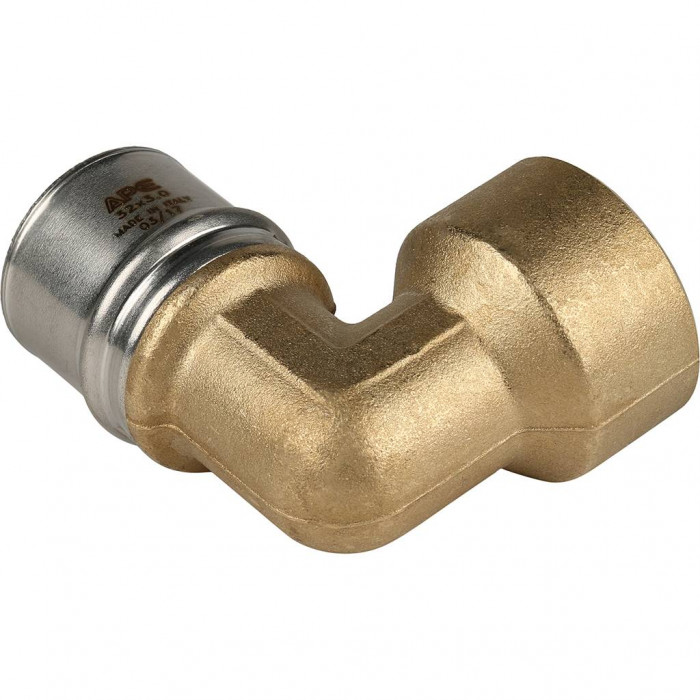 Угольник-переходник STOUT с внутренней резьбой 1 х32 для металлопластиковых труб прессовой