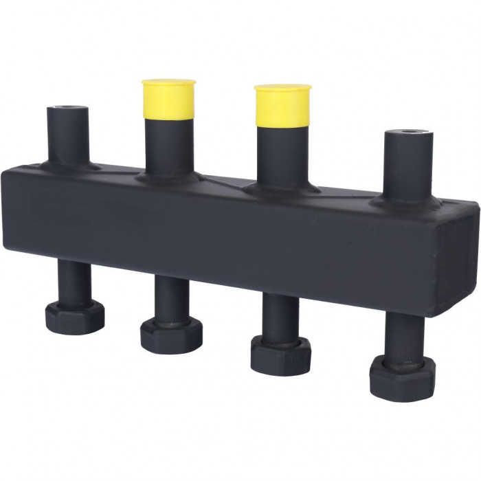 Стальной распределительный коллектор STOUT SDG-0016 2 отопительных контура. В теплоизоляции DN 20