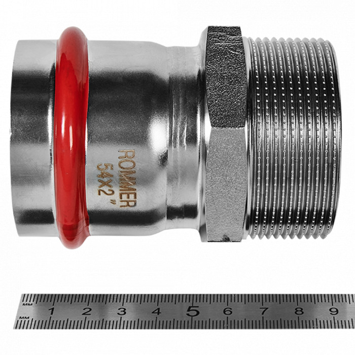ROMMER RSS-0021-000542 ROMMER Переходник-НР, 54х2, из нержавеющей стали прессовой