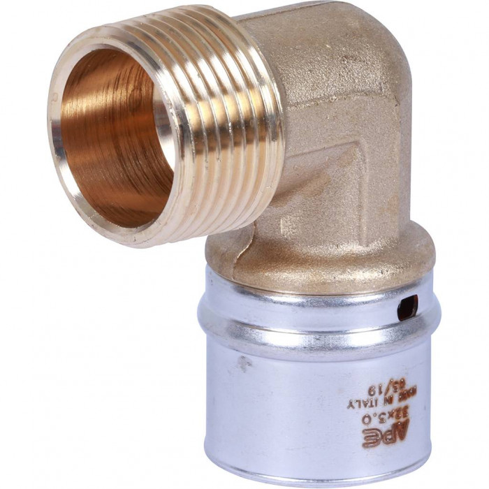 Угольник-переходник STOUT с наружной резьбой 1 х32 для металлопластиковых труб прессовой