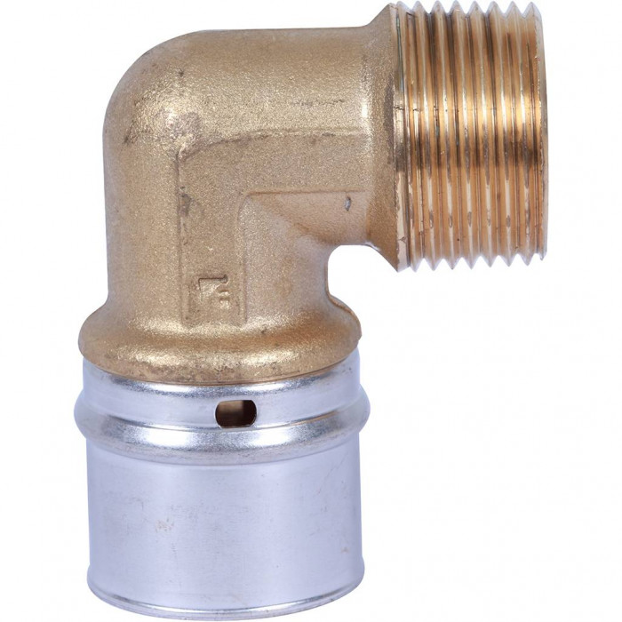 Угольник-переходник STOUT с наружной резьбой 1 х32 для металлопластиковых труб прессовой