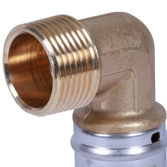 Угольник-переходник STOUT с наружной резьбой 1 х32 для металлопластиковых труб прессовой