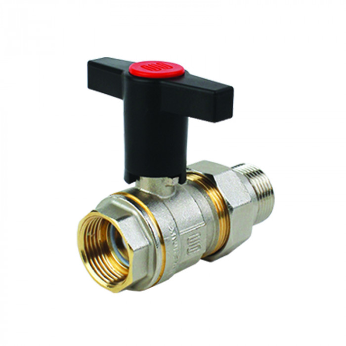 Кран шаровой 3/4" НВ американка, высокая ручка из пластмассы