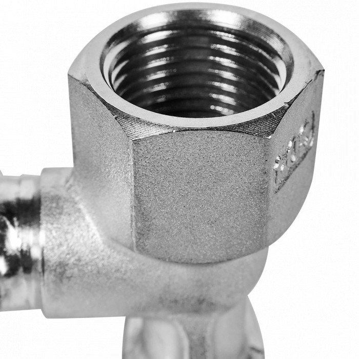 ROMMER RSS-0012-001512 ROMMER Угольник проходной настенный с креплением-ВР, 15х1/2, из нержавеющей стали прессовой