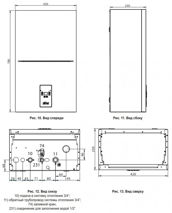Настенный электрический котел Ferroli Tor 18 кВт, одноконтурный