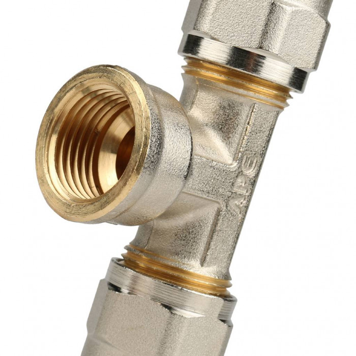 STOUT Тройник-переходник с внутренней резьбой 1/2 х16 для металлопластиковых труб винтовой