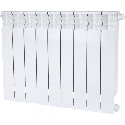 Биметаллический радиатор STOUT Space 500, 9 секций, нижнее правое подключение, белый