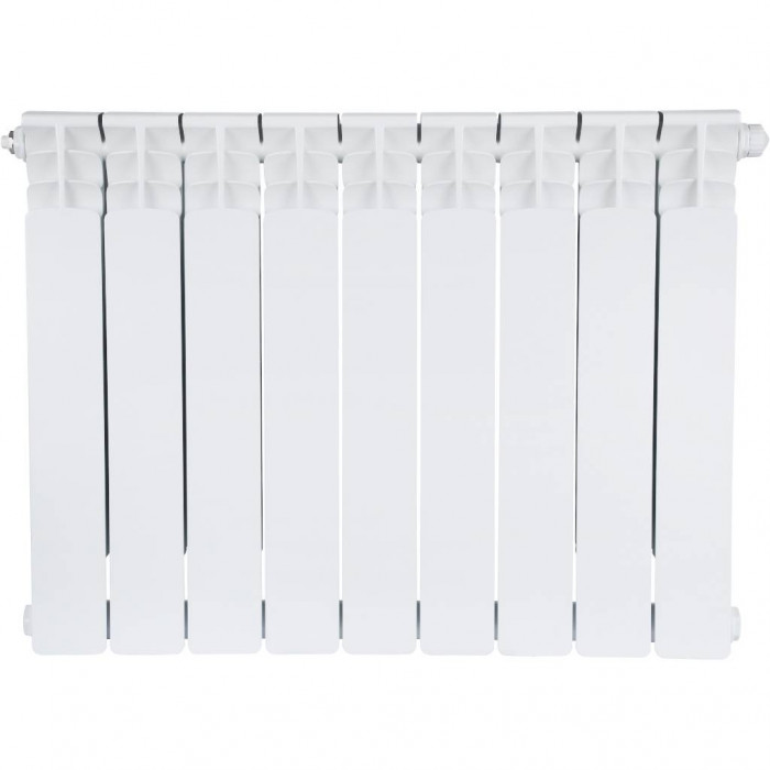 Биметаллический радиатор STOUT Space 500, 9 секций, нижнее правое подключение, белый