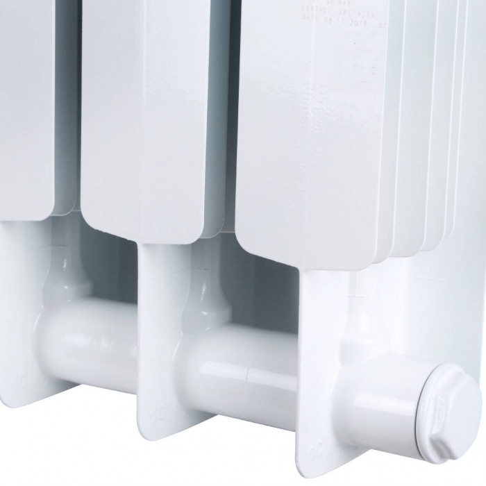 Биметаллический радиатор STOUT Space 500, 9 секций, нижнее правое подключение, белый