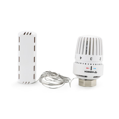 Термостатическая головка (термостат) Varmega VM11901, серия VM119, M30x1.5, выносной датчик, Ø18*70, белая