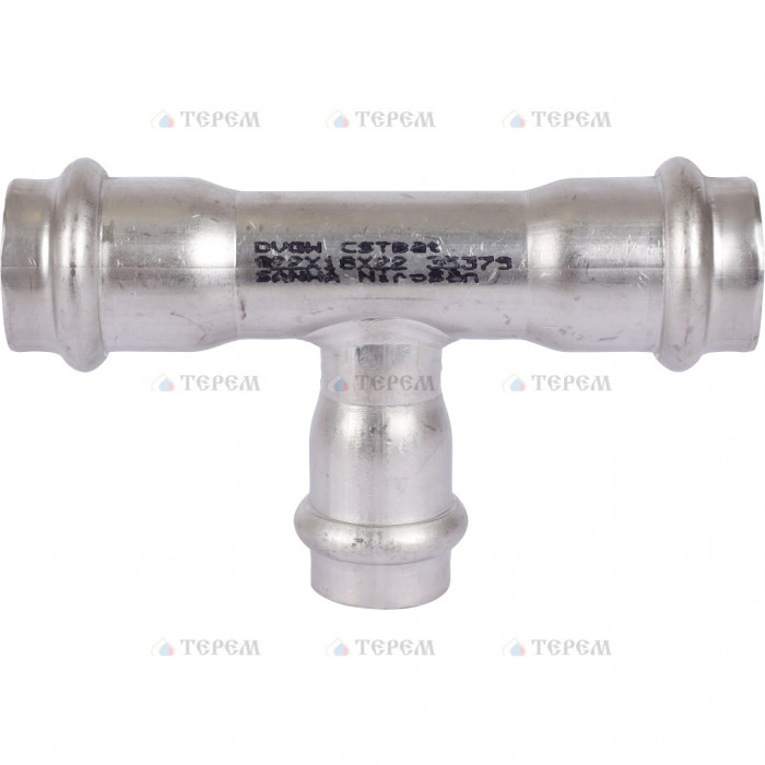 Sanha 9130 пресс-фит. нерж.сталь, тройник ВПр, 22x18x22