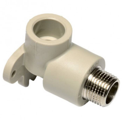 Ekoplastik ППР колено с наруж. металл. резьбой и настен. крепл. 20х1/2''x90°