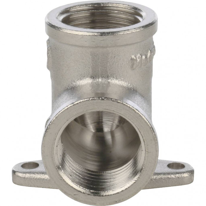 Угольник STOUT с креплением ВР никелированный 1/2