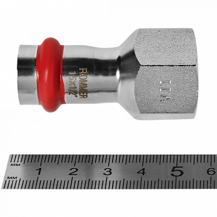 ROMMER RSS-0022-001512 ROMMER Переходник-ВР, 15х1/2, из нержавеющей стали прессовой