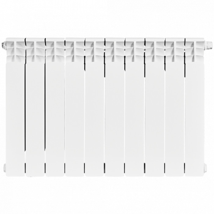 Биметаллический радиатор STOUT Space 500, 10 секций, нижнее правое подключение, белый