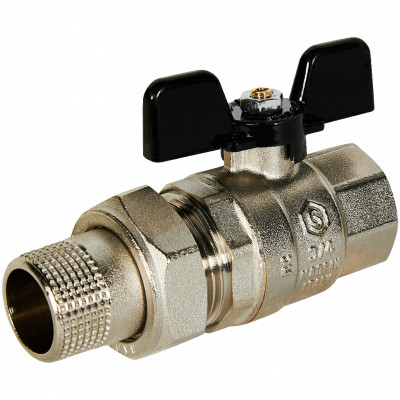 Кран шаровой полнопроходной с американкой STOUT SVB-0007-200020 ВР/НР ручка бабочка 3/4