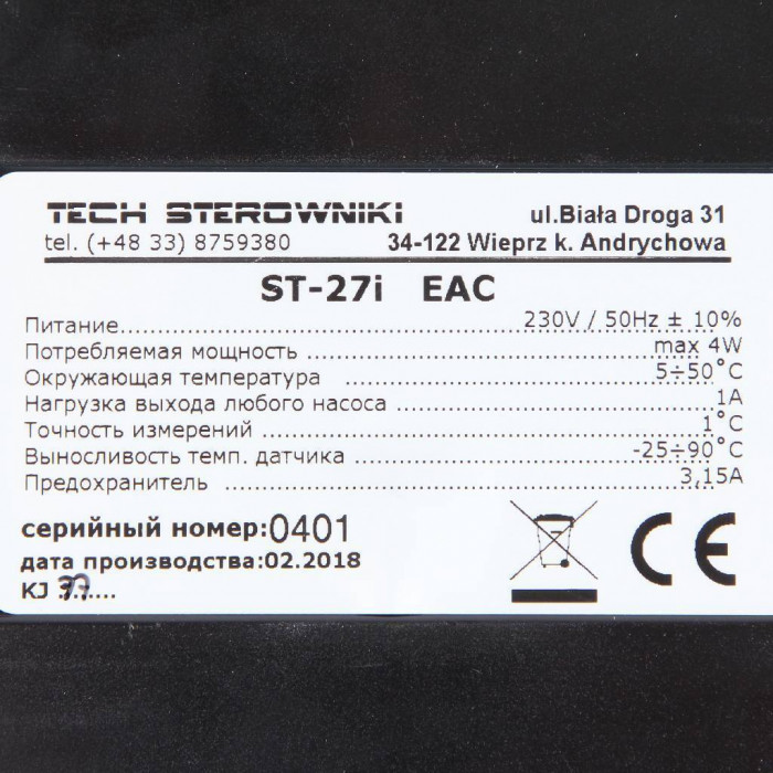 Контроллер для циркуляционных насосов TECH ST-27 I