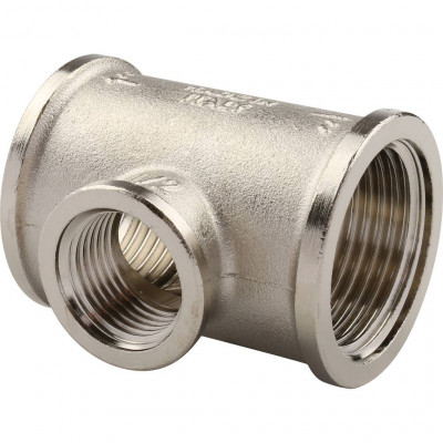 Тройник TIEMME ВВ никелированный 1х1/2х1 для стальных труб резьбовой