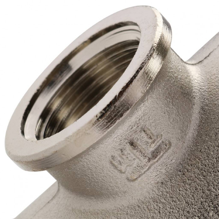 Тройник TIEMME ВВ никелированный 1х1/2х1 для стальных труб резьбовой