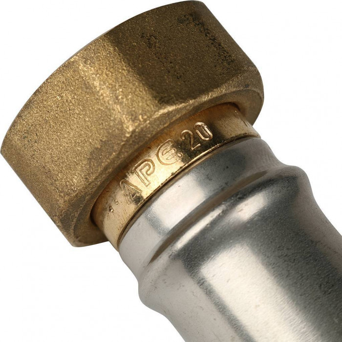 Переходник STOUT с накидной гайкой 3/4 х20 для металлопластиковых труб прессовой